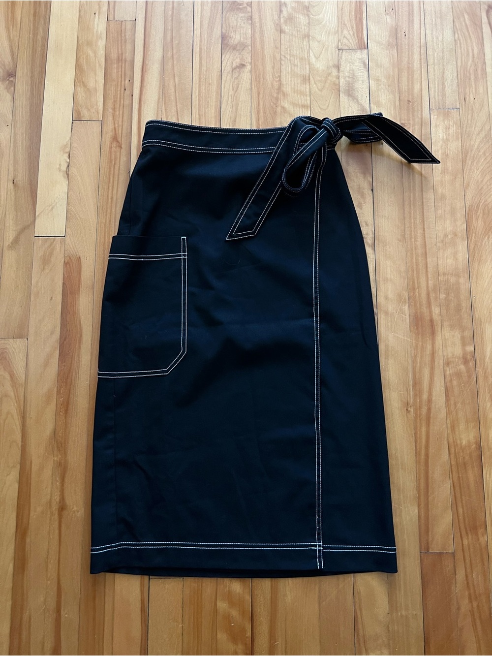 Monki Skirt with Contrast Stitching & Waist Tie